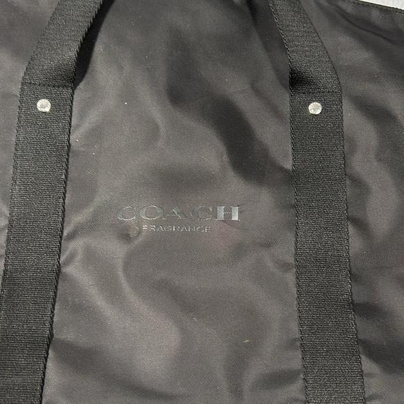 Coach Fragrance, Large Black Duffle Weekender Bag with Straps large tote - Picture 3 of 15